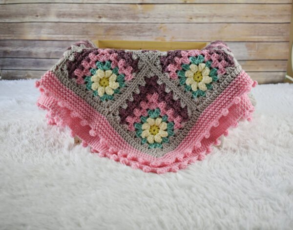 Pink baby blanket daisy set - Image 10