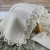 Snowy white mesh baby blanket set