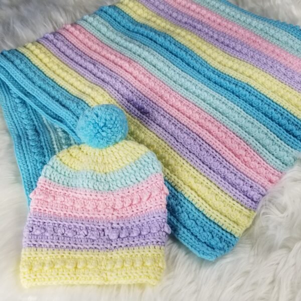 Textured multicolored strips baby blanket - Image 2