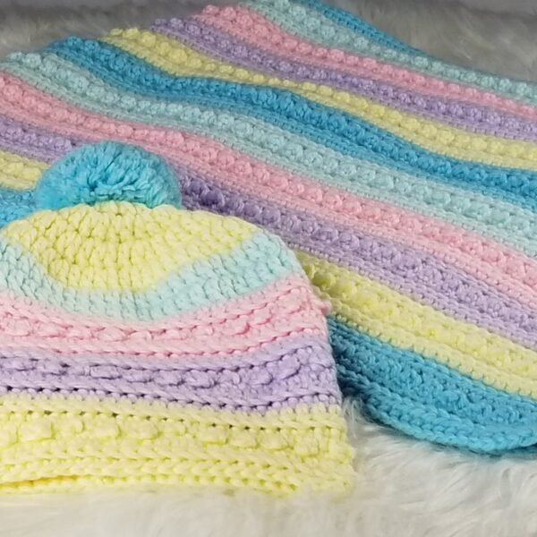 Textured multicolored strips baby blanket - Image 3