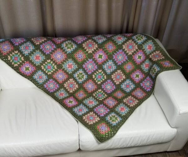 Forest blooms granny square blanket